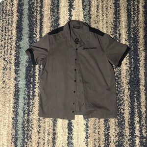 Harley-Davidson Black and Gray Button Down Shirt